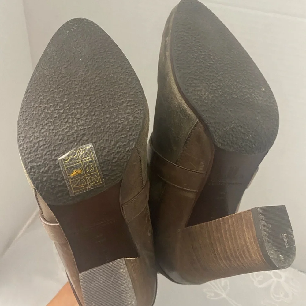 Sigerson Morrison Belle  Brown Suede Leather Block Heel Ankle Boots Womens 6 - Picture 4 of 11